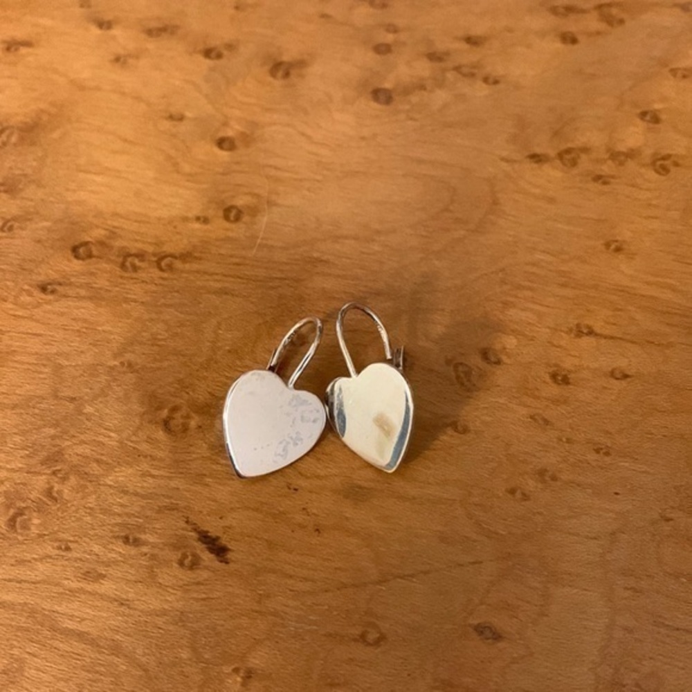 Silver heart earrings
